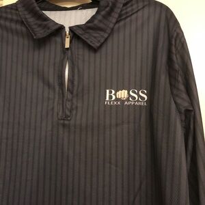 Boss Dark Gray Zip Collar Pullover